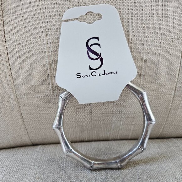 Savvy Cie Jewels Women Bracelet BS925 Silver Tone Wrist band New - Picture 1 of 10